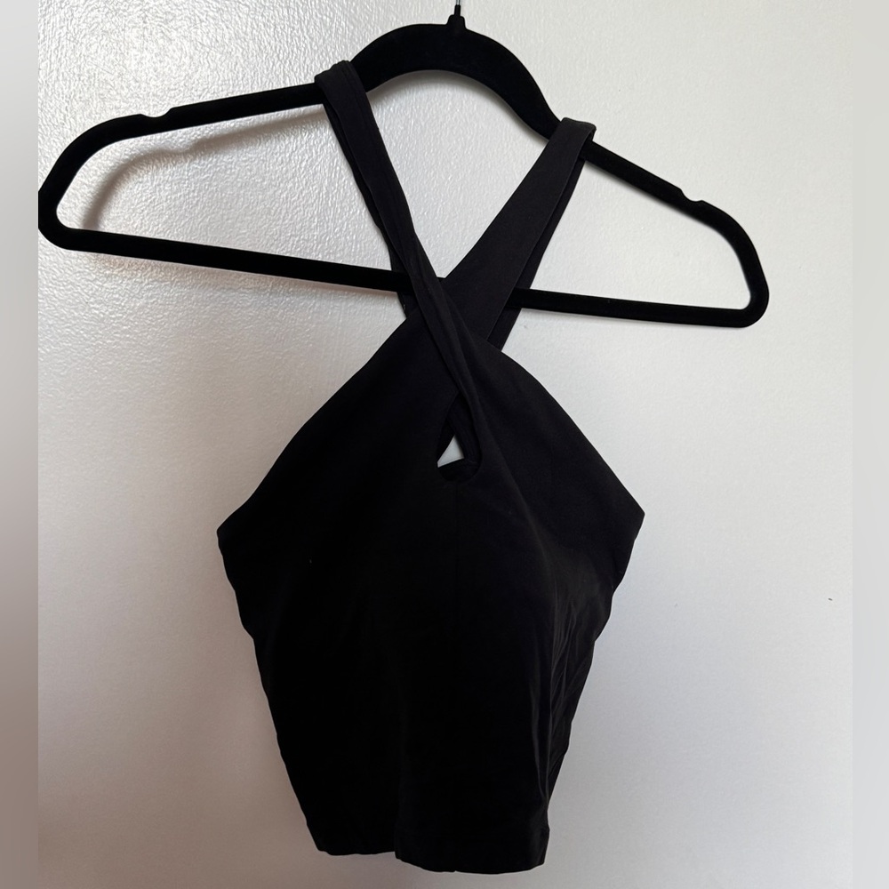 Women's Black Cross-Back Top - Picture 6 of 12